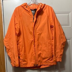 White Sierra Bright Orange Hooded Windbreaker L